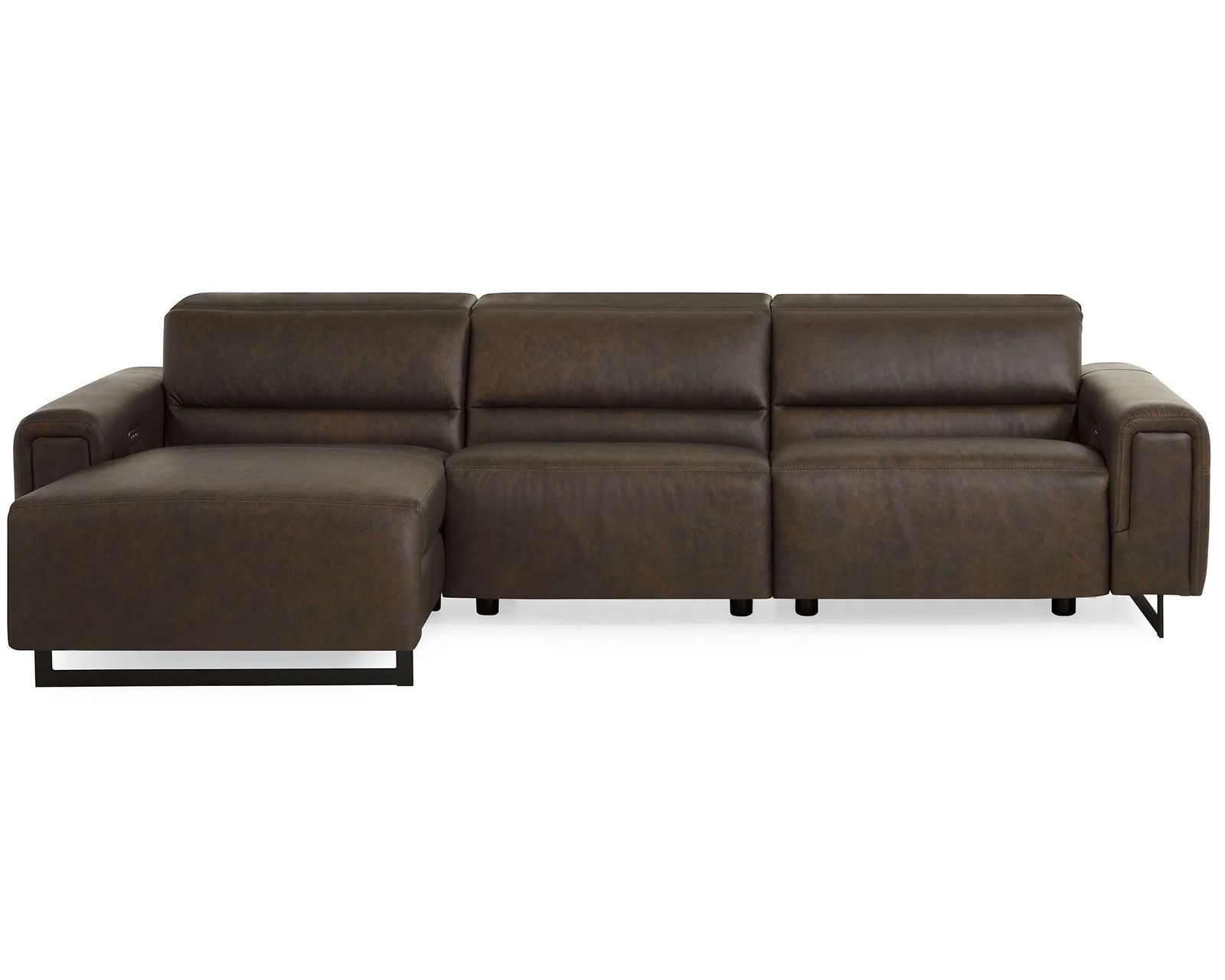 Armina 44010 Power Headrest Power Reclining Sectional (+100 leathers) - Layout H: Three Piece Reclining Sectional 64" x 117"