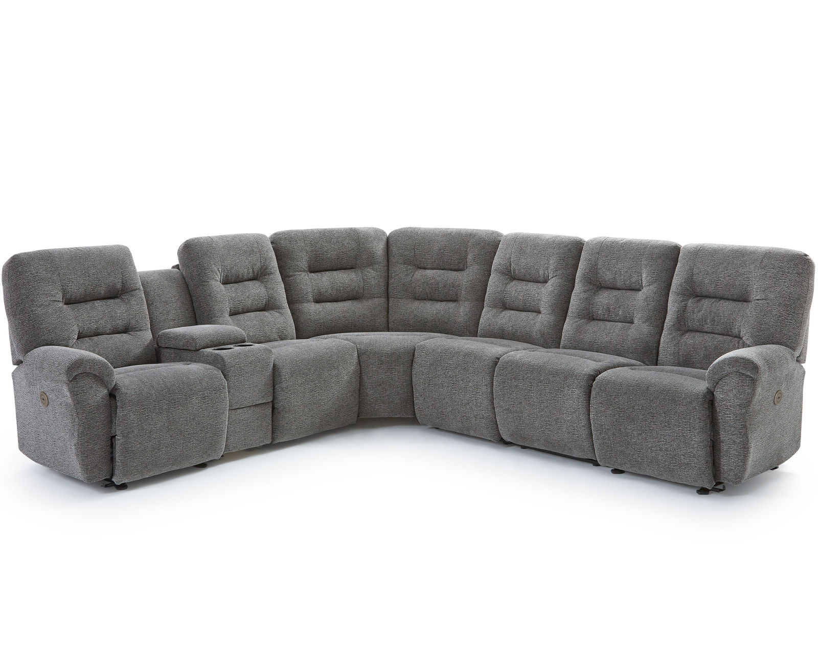 Unity Reclining Sectional (+100 fabrics) - Layout E: Seven Piece Reclining Sectional 121" x 112"