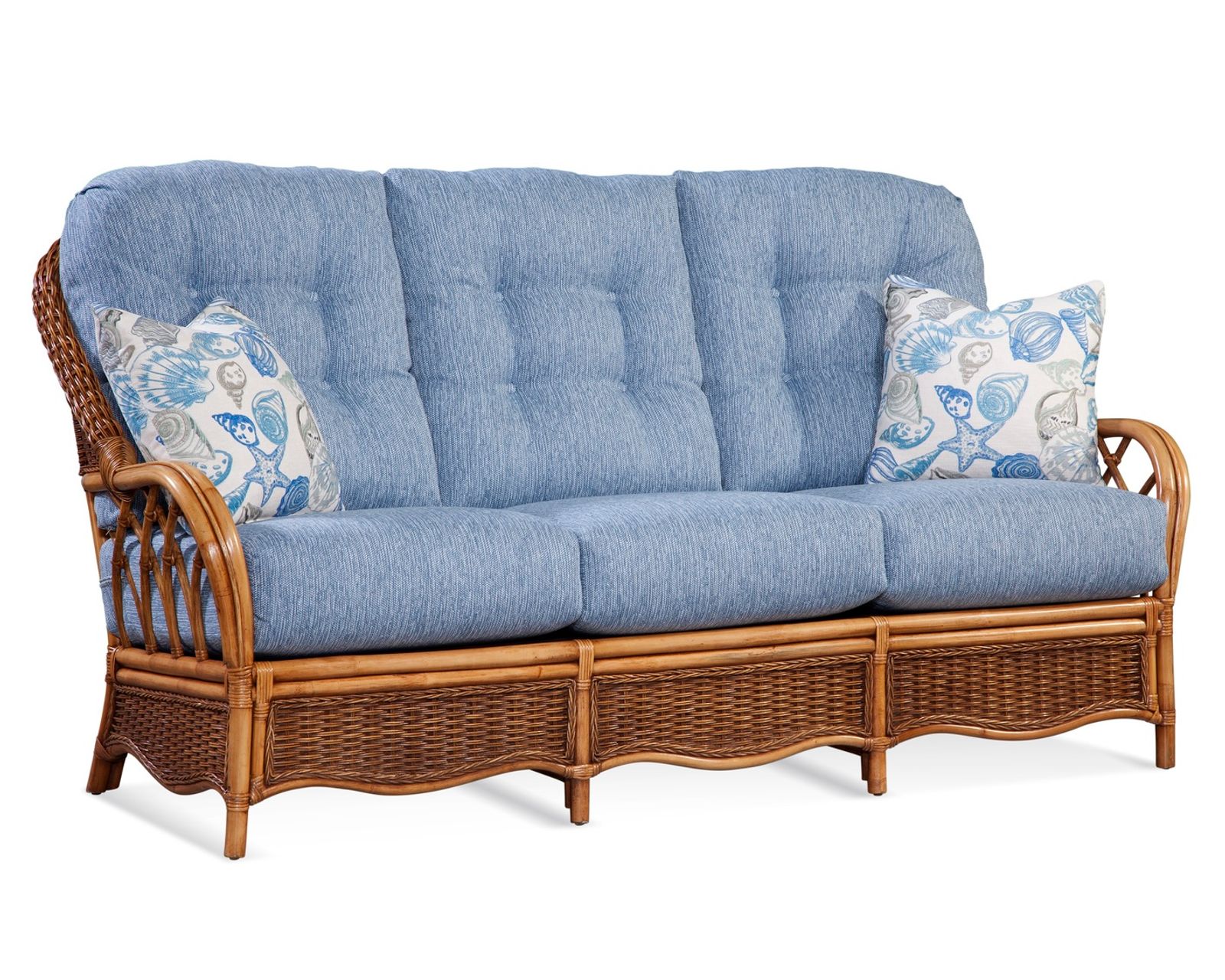 Everglade 76" Rattan Sofa (+28 finishes - 69 fabrics)