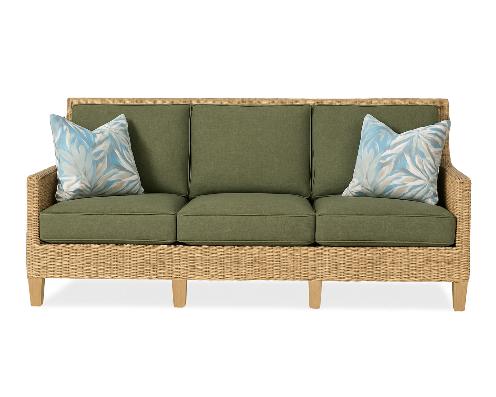 Long Beach 76" Rattan Sofa Brown (+28 finishes +69 fabrics) - Long Beach 76" Rattan Sofa