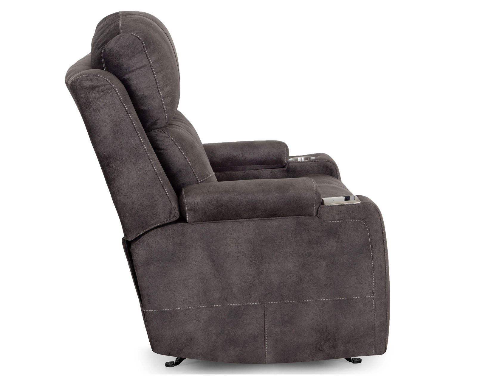 Arlington 8507 Chair & A Half Power Rocker Recliner (Extra-Wide Comfort. Built-In Storage. Wireless Charging) - Arlington Chair and a Half Power Recliner in Leather Like Fabric Ebony