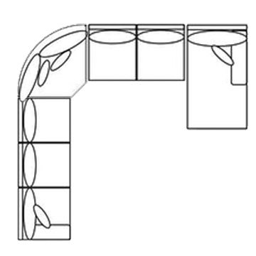 Layout K: Four Piece Sectional 161" x 161" x 68"