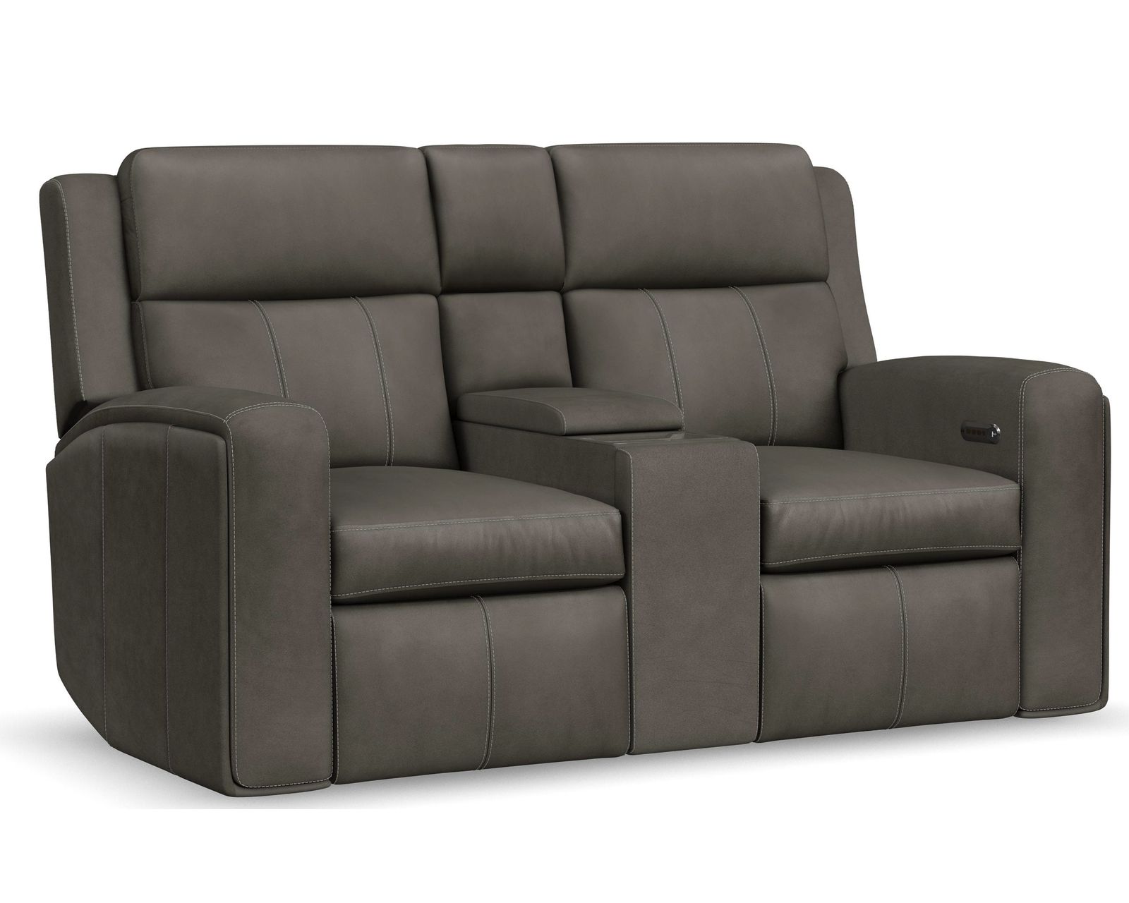 Wyatt 1596 Triple Power Reclining Console Loveseat 705-02 (74") 2 colors - In stock - Includes Power Headrest, Power Lumbar, Power Recline with Zero Gravity