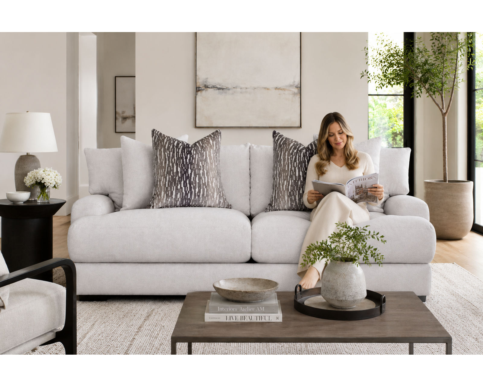 Oslo 87" Casual Modern Wide Seat Sofa (Oversized Comfort. Casual Modern Style. Made for Lounging.) - Designer Style Without the Designer Price.