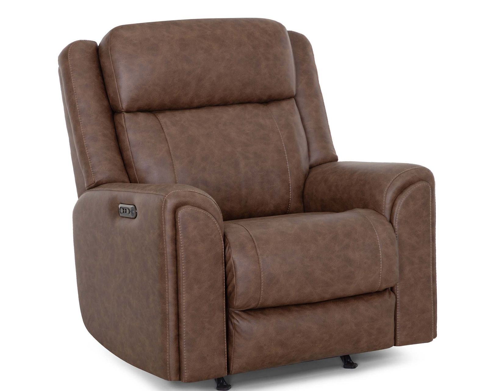 Parker 91" Reclining Sofa with Drop-Down Table & Cupholders (Refined Style. Personalized Comfort. Available Neori™ Air Massage) - Shown in Durable Leather Like Fabric Vintage Brown