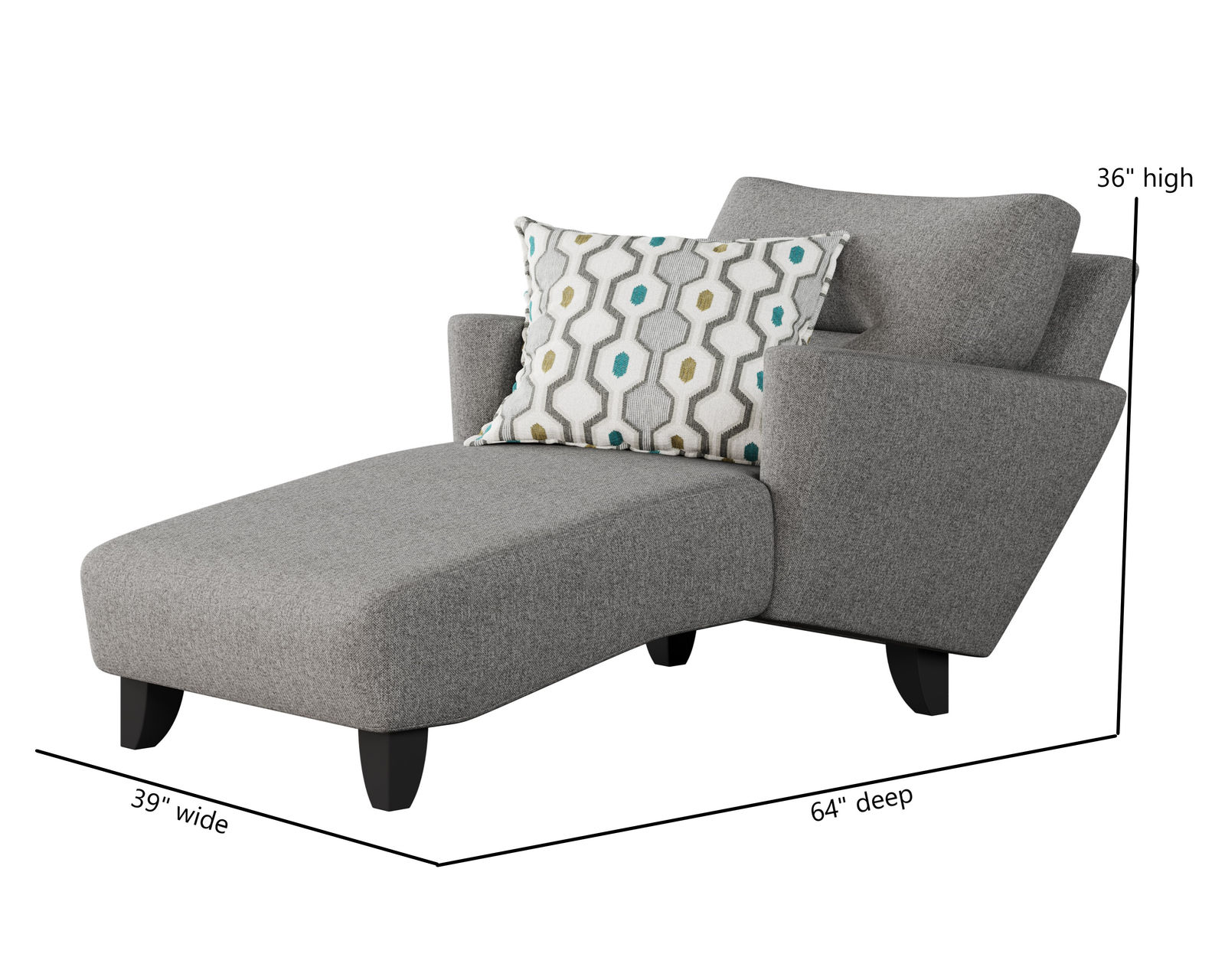 Max Pepper 86" Sofa 8210KP (includes pillows) performance fabric - Max Pepper Chaise Lounge - 8218