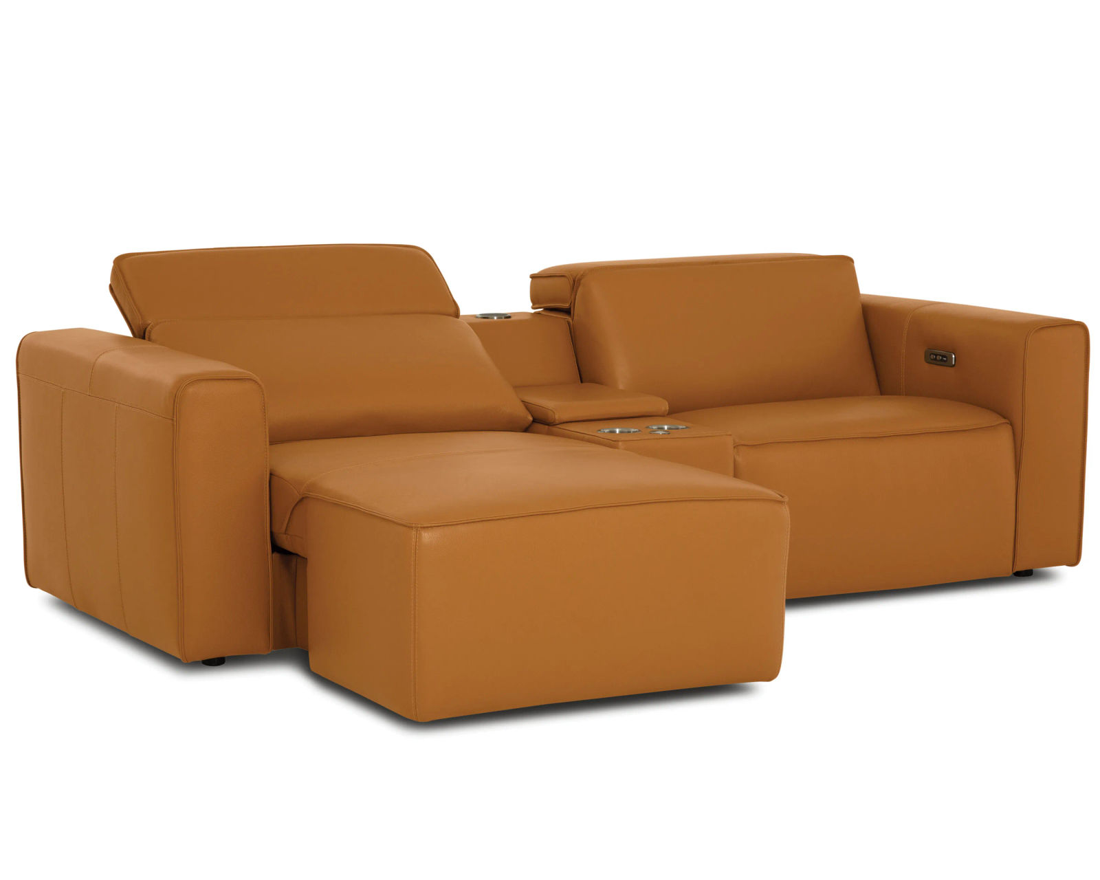 Colton 44007 Power Headrest Power Reclining Sectional (+100 leathers) - Layout A: Three Piece Chaise Reclining Sectional 62" x 97"