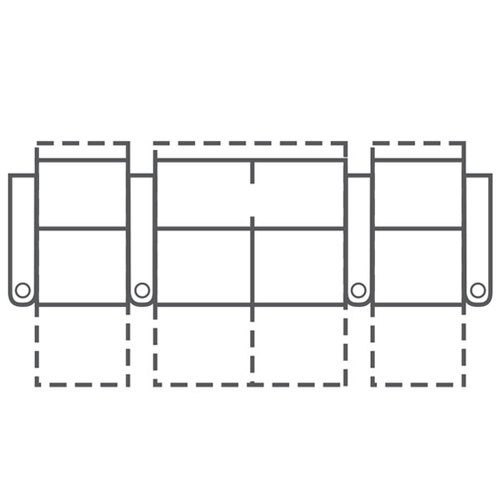 Layout H: Three Piece Home Theater Sectional Straight 122" Wide
