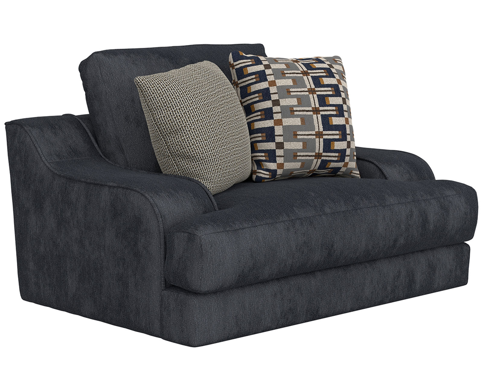 Olympus 98" Oversized Sofa (2 colors) includes pillows - Olympus Chair and a Half Shown in Fabric Sapphire
