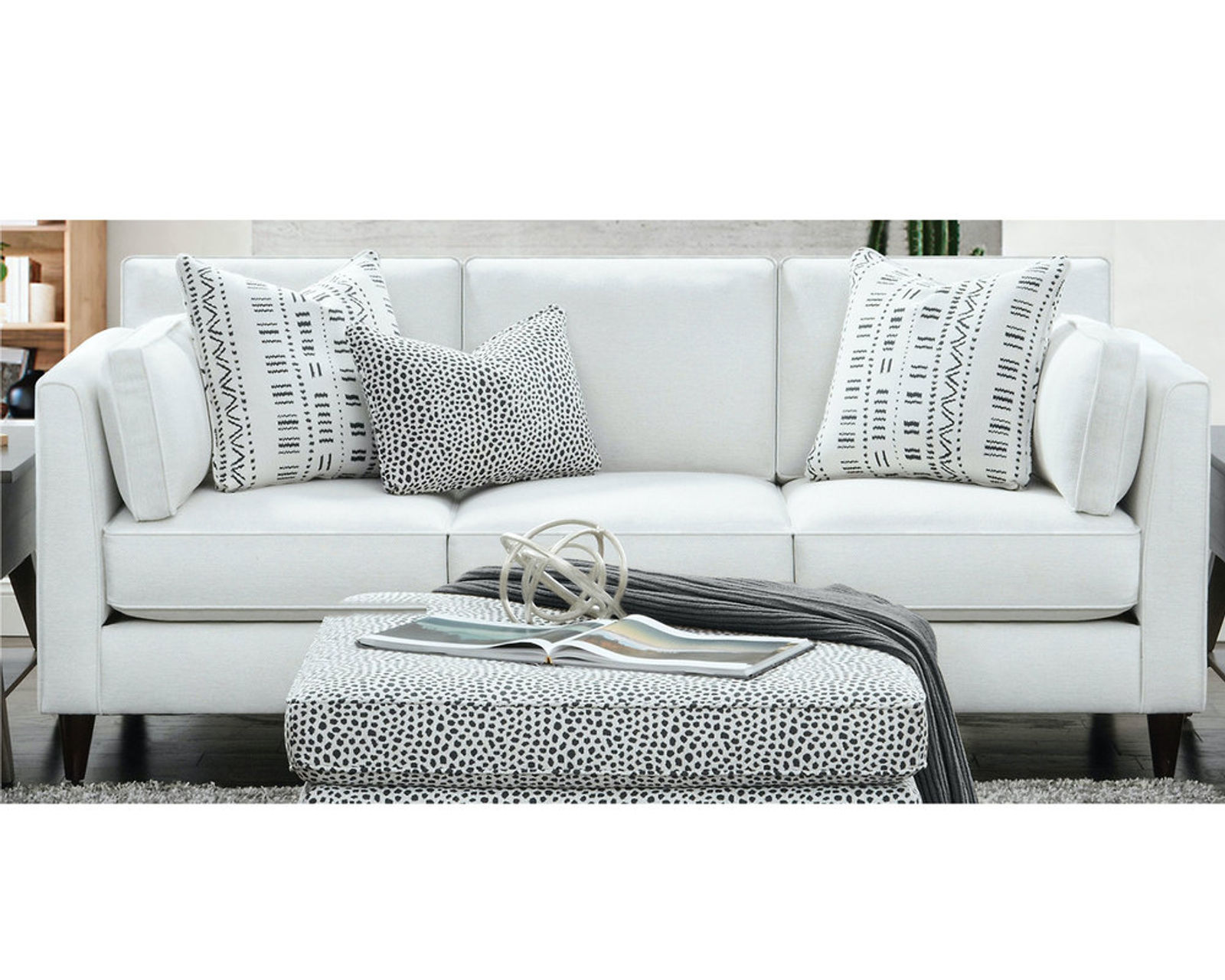 Winston Salt 4 Piece Living Room (Includes Sofa, 2 Chair and Cocktail Ottoman) - Winston Salt 87" Sofa Included
