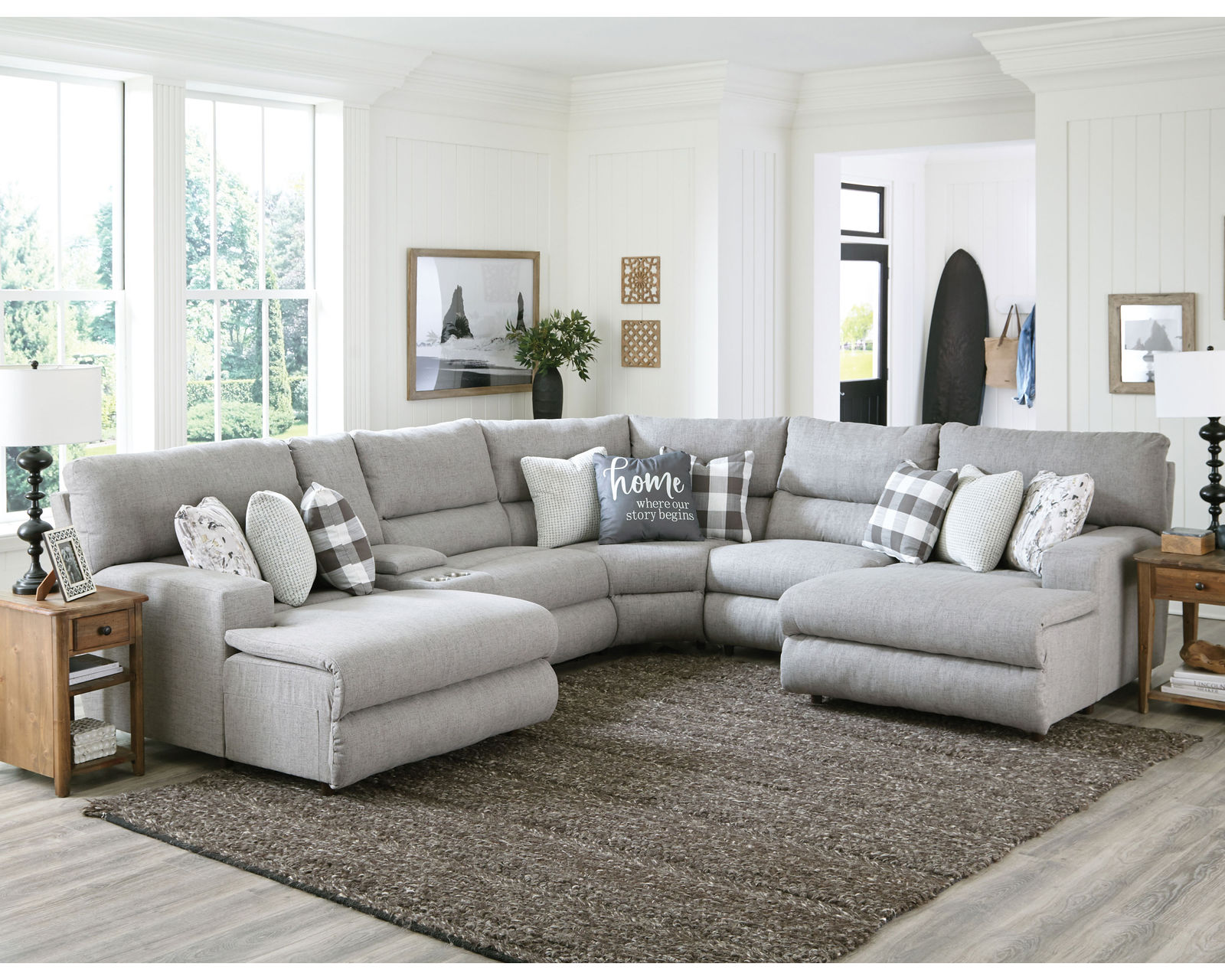 Rockport Modular Reclining Sectional (includes pillows) - Sectional Layout L: