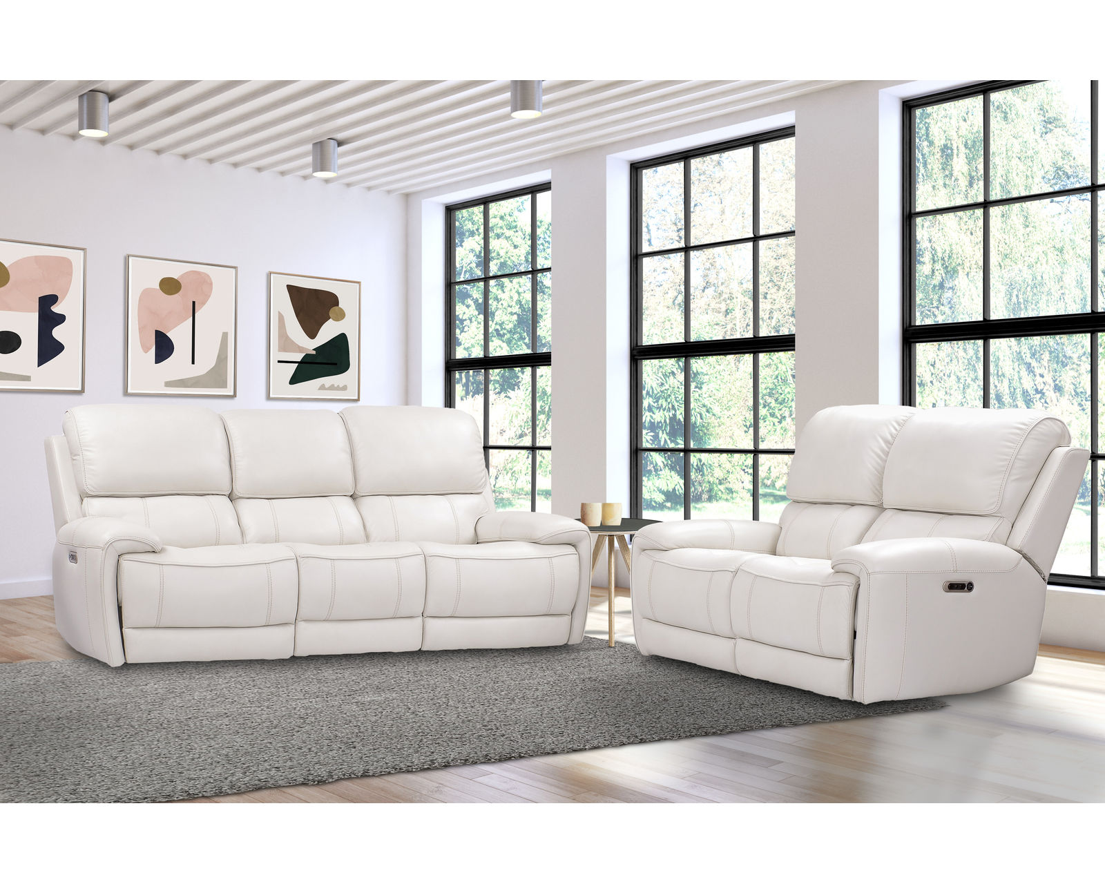 Empire Leather Power Headrest Power Recliner Ivory (In stock - Fast shipping)