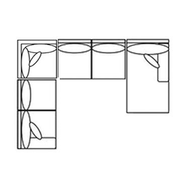 Layout I: Four Piece Sectional 96.5" x 121.5"
