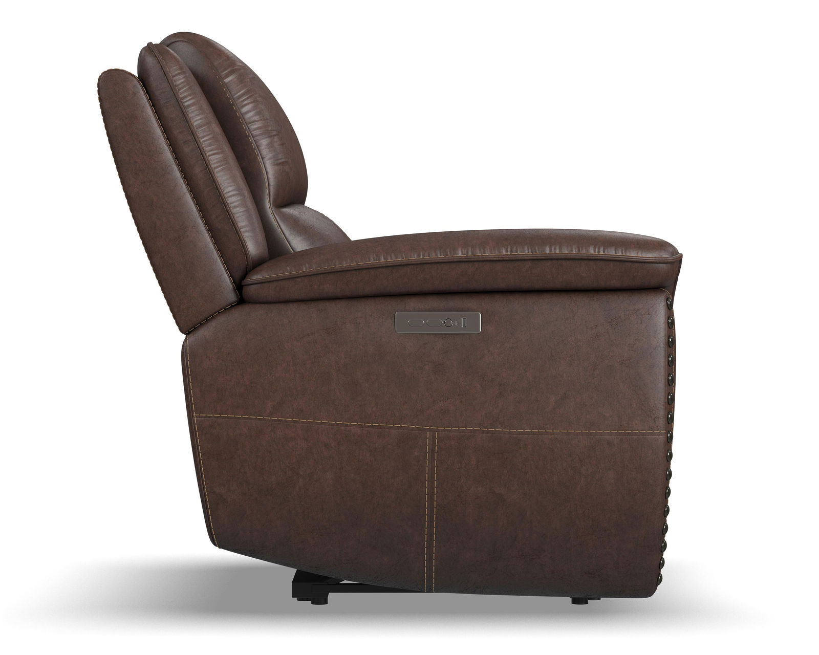 Beau 1011 Power Headrest Power Recliner (Chocolate faux leather fabric) in stock - Beau Power Recliner with Power Headrest