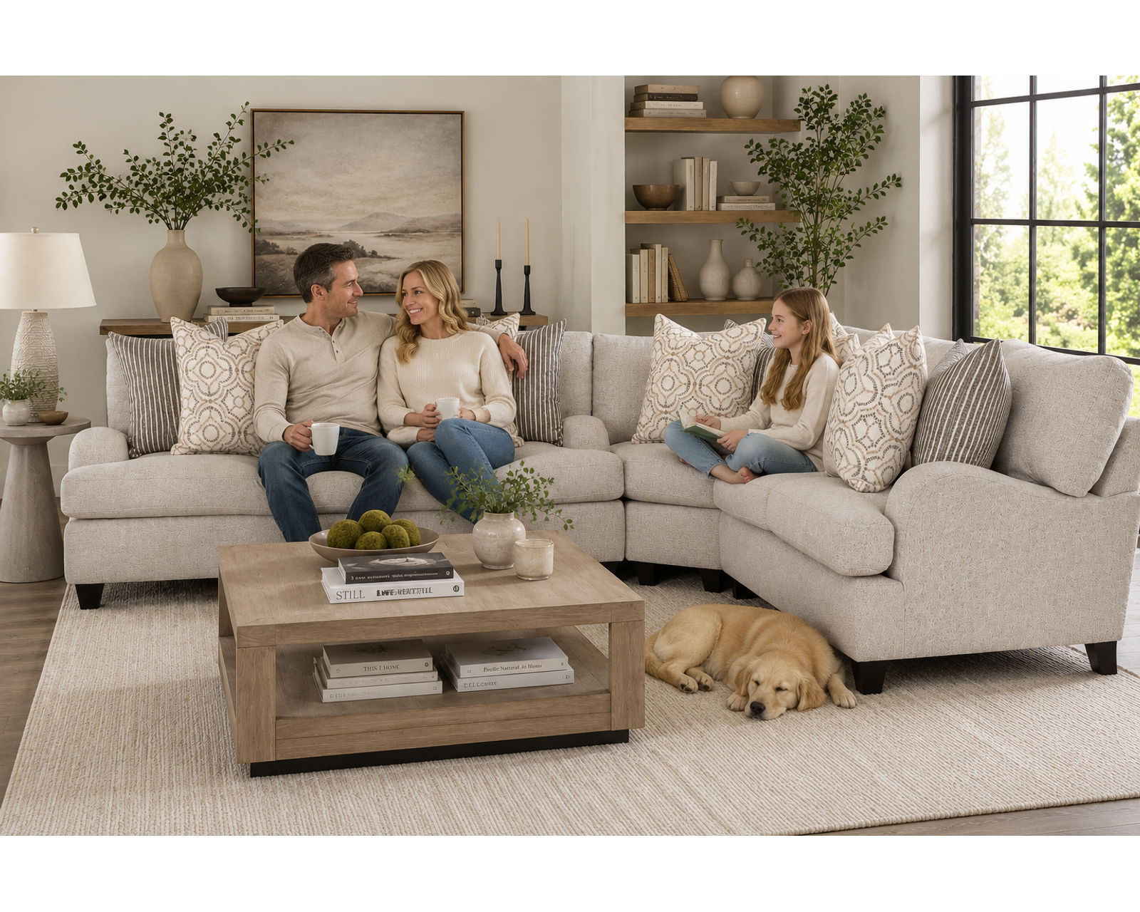 Cambria Three Piece Sectional (Modern Farmhouse Comfort. Made for Gathering) - A Designer Room. A Comfortable Price.