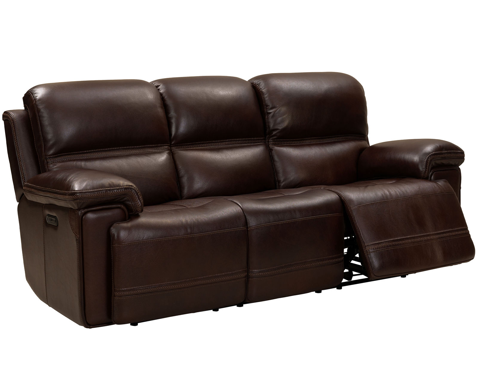 Sedrick 90" Leather Power Headrest Power Reclining Sofa (Walnut) In stock