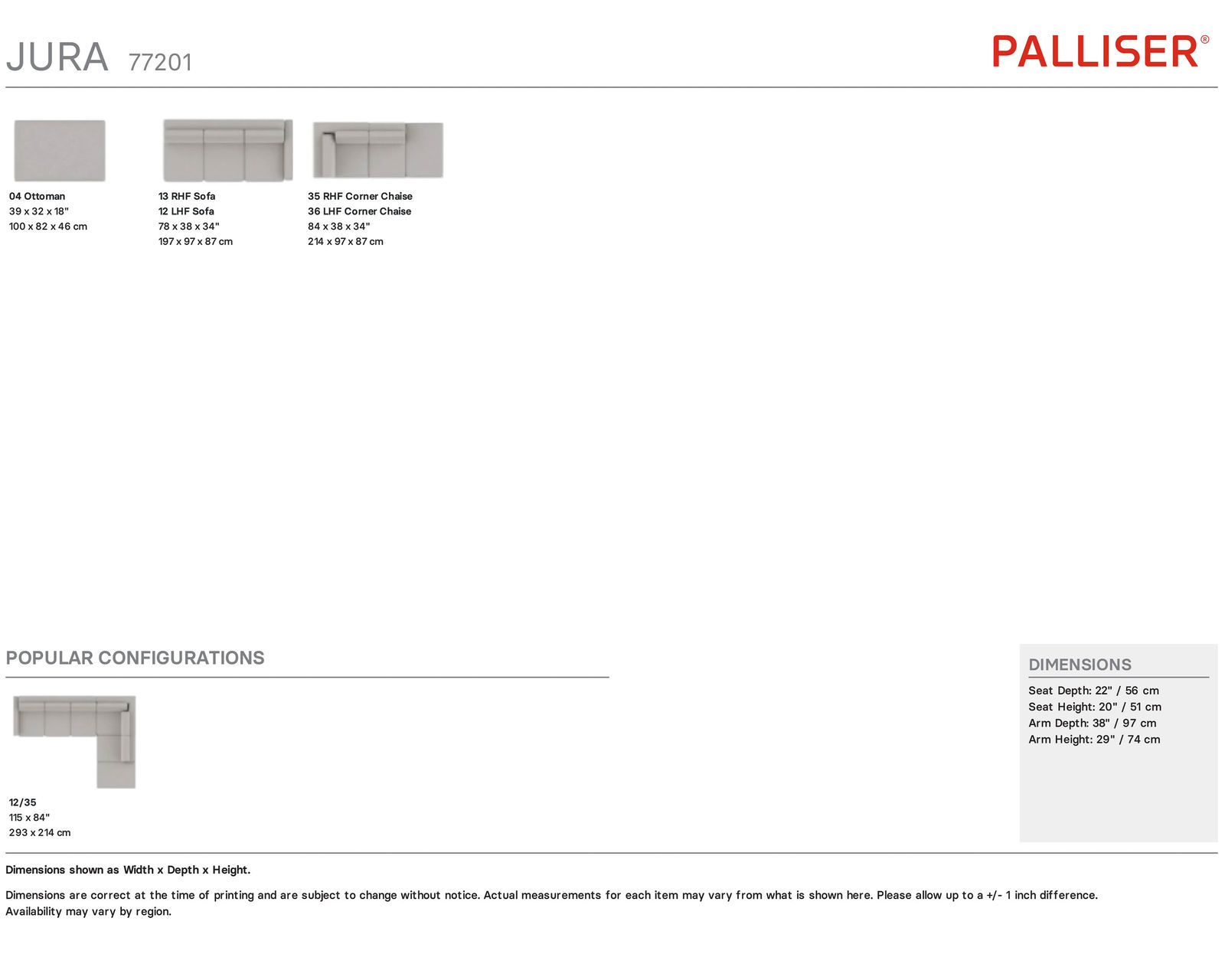 Jura 77201 Leather Sectional (100+ leathers) - Pieces Available