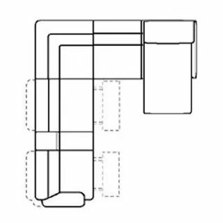 Layout A:  Six Piece Reclining Sectional (2 Recliner) 110" x 105" x 67"