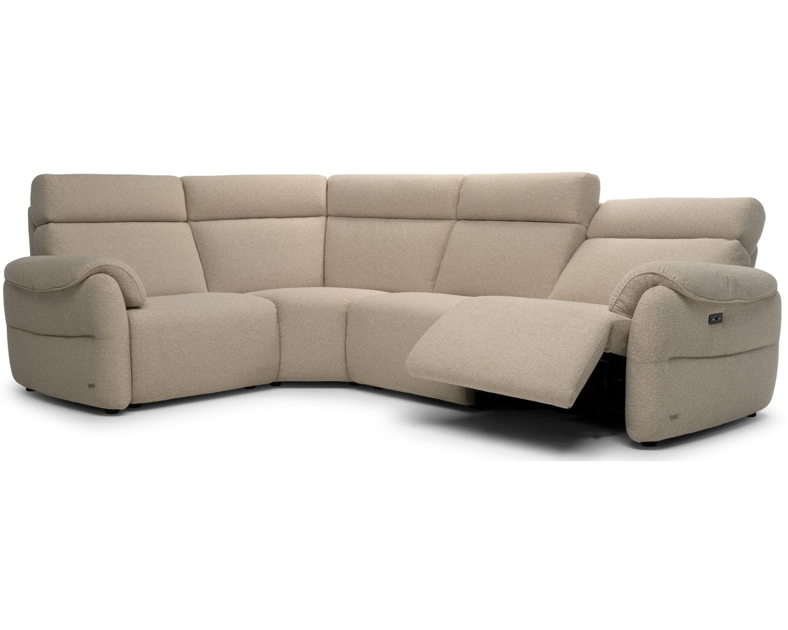 Houston C280 Zero Gravity Power Headrest Power Reclining Sectional (+50 leathers) - Layout D: Four Piece Reclining Sectional 95" x 117" (1 recliner)