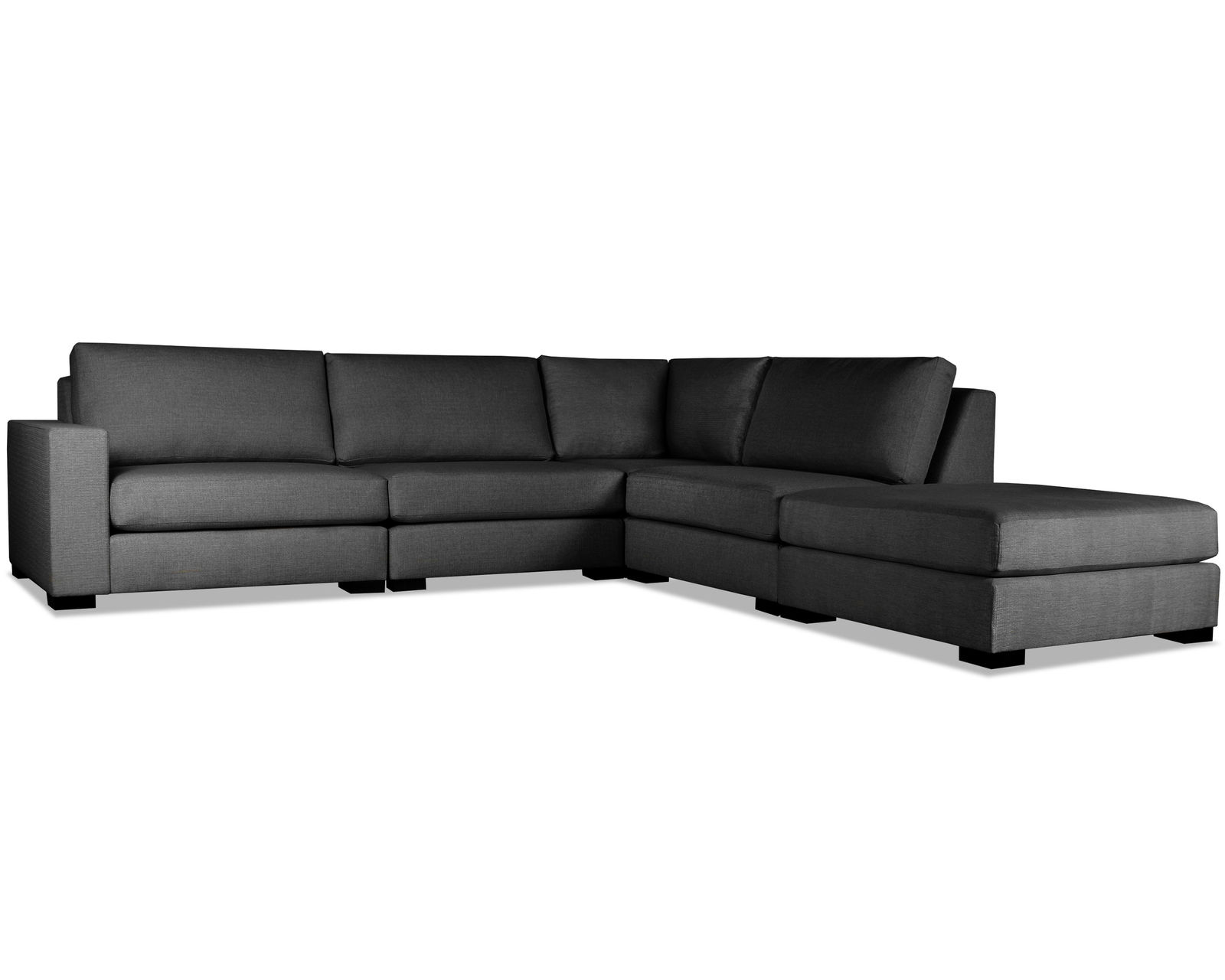 Veranda 5 Pieces Modular Sectional B (Choice of Colors - Veranda 5 Pieces Modular Sectional in Charcoal