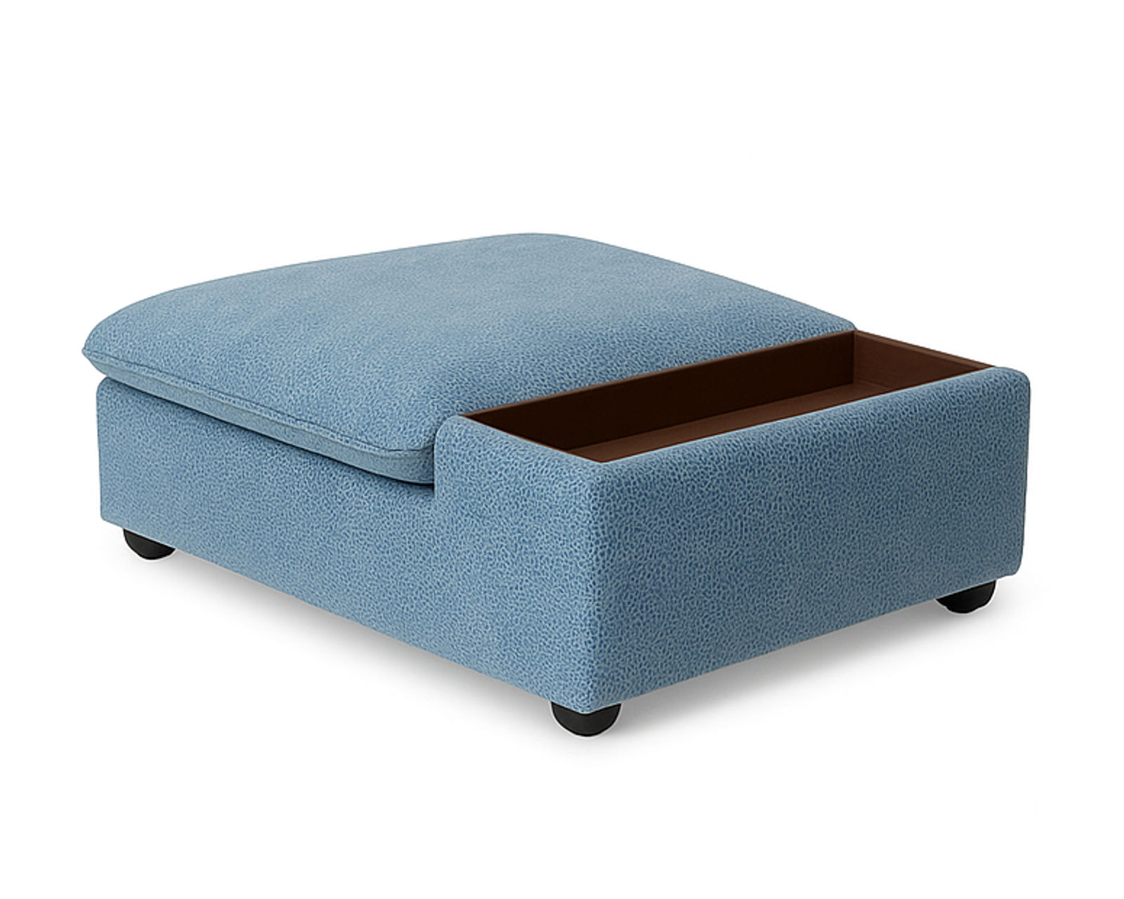 Laguna 77752 Stationary Sectional (+100 leathers) - Laguna Storage Cocktail Ottoman with 12" Table 36" x 46"
