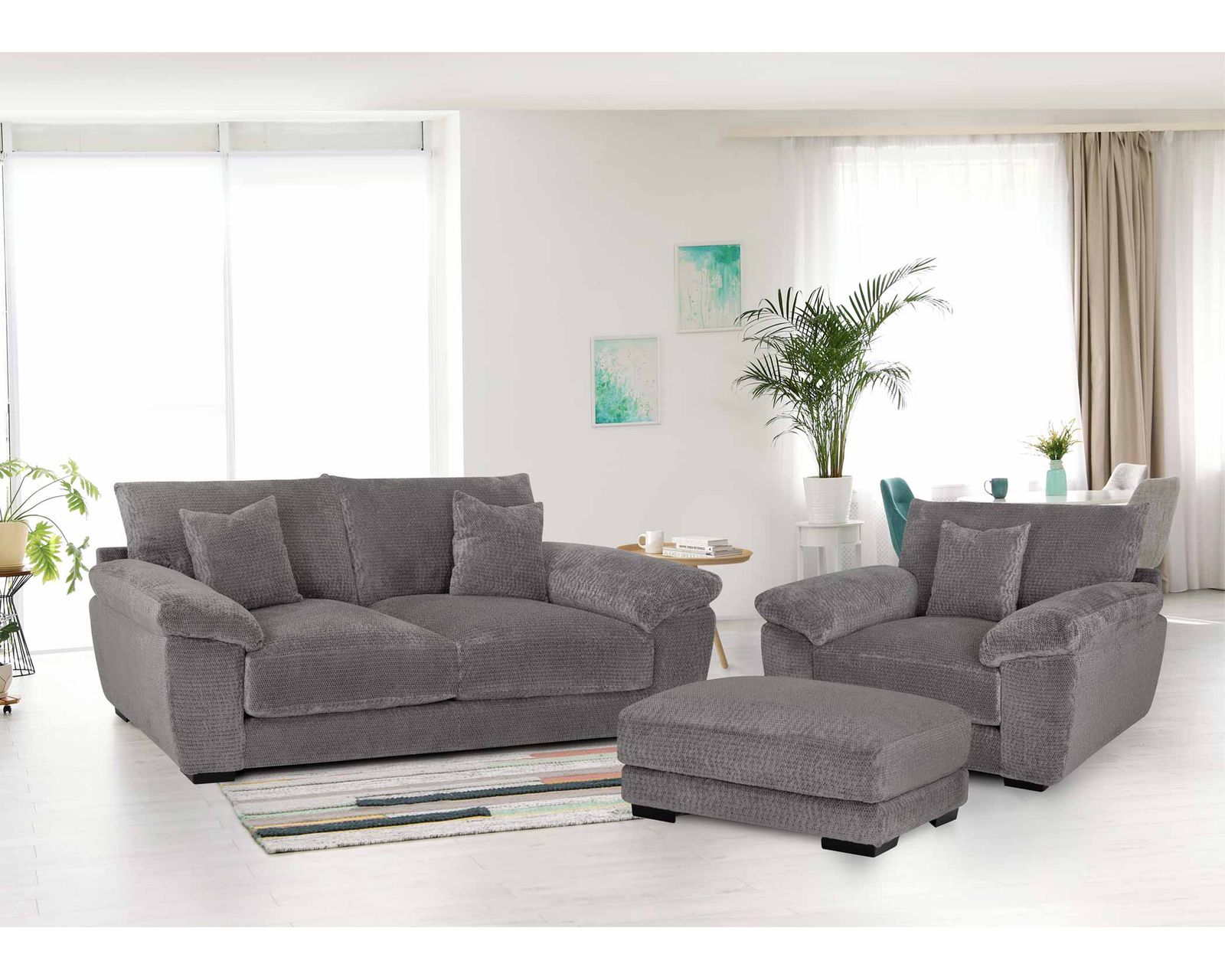 Shimmer 95" Sofa (Oversized Two-Cushion Wide Comfort Made for Serious Lounging) - Professionally Designed. Beautifully Coordinated. Affordably Yours.