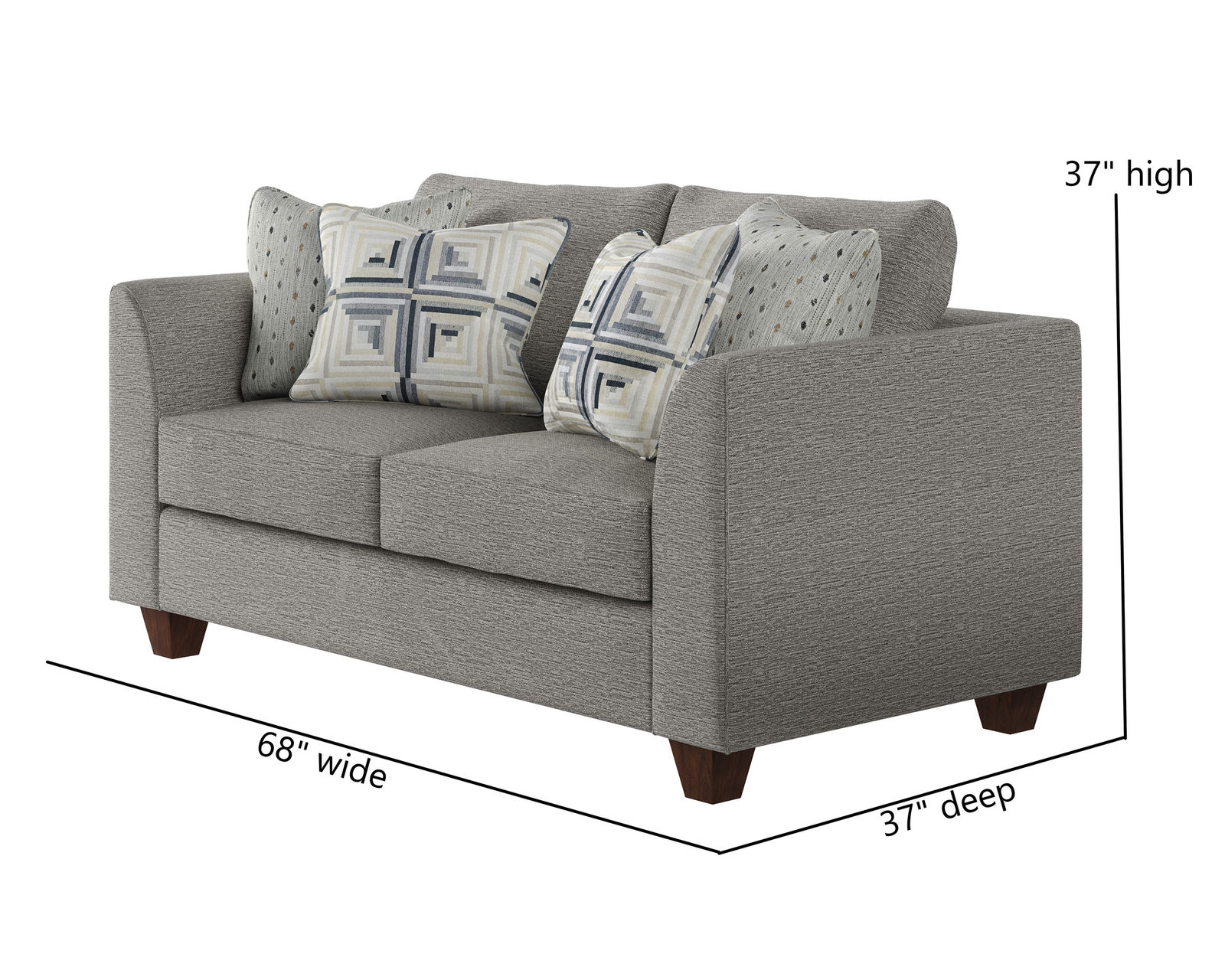 Palm Beach Iron 94" Sofa 28-00KP (includes pillows) - performance fabric - Palm Beach Iron 69" Loveseat - 28-01