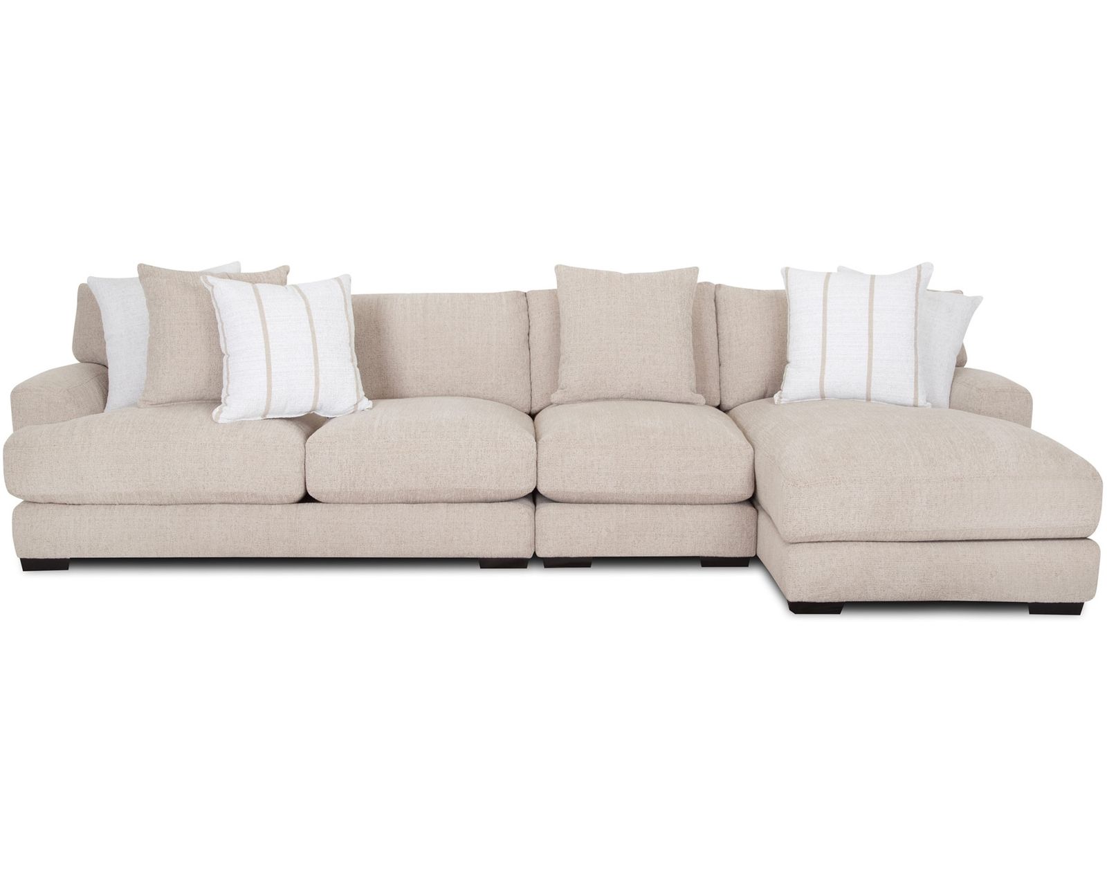 Shay Casual Modern Modular Sectional (Relaxed Modern Style. Deep Comfort) - Add an Extra Armless Chair and Make it Even Bigger