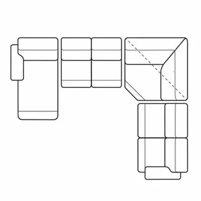 Layout I: Five Piece Sectional 64" x 133" x 116"