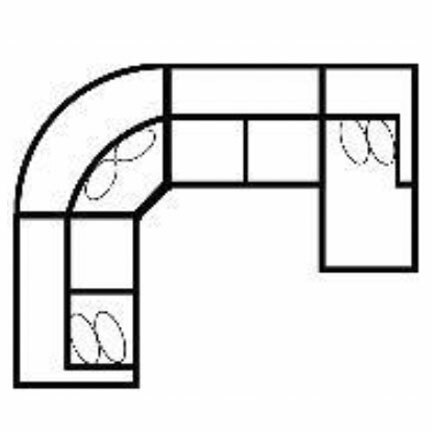 Layout C: Four Piece Sectional 107" x 133" x 68"