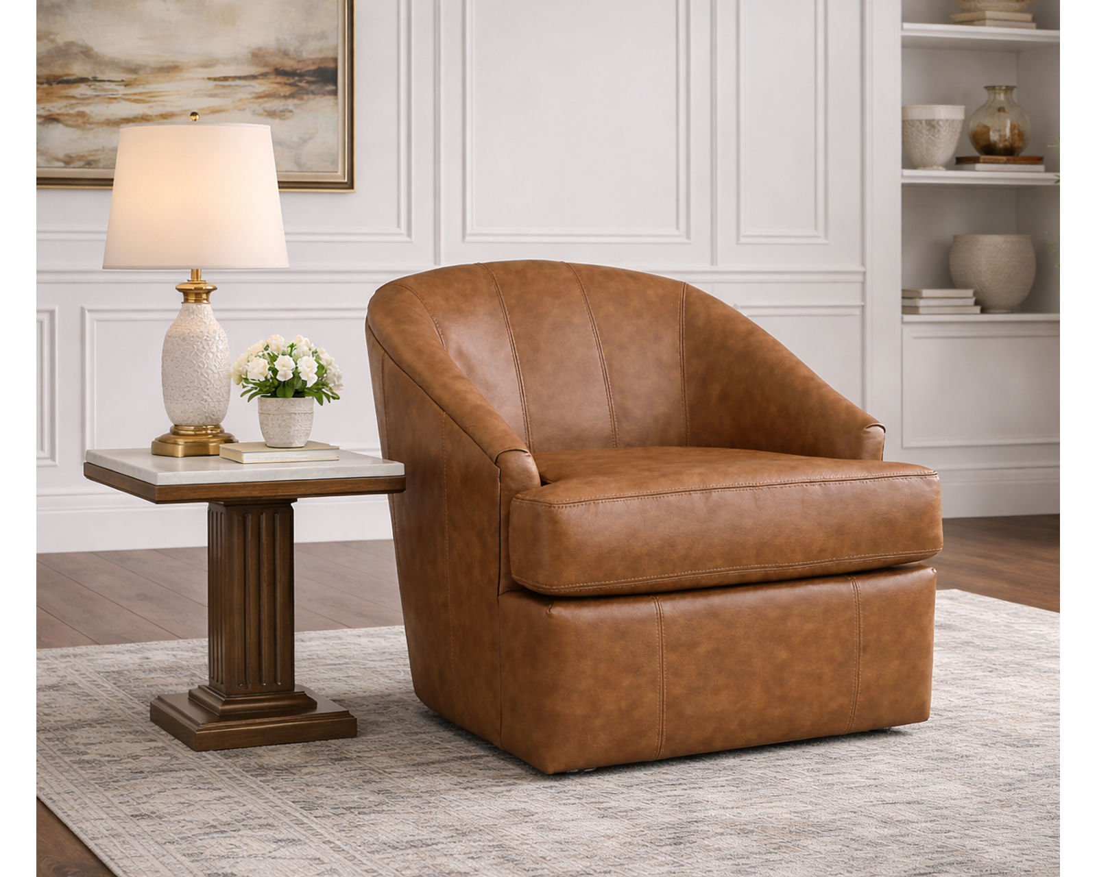 Julien 5J00 Leather Swivel Chair (29 Top-Grain Leather Choices) - Timeless Style. Built to Live In.