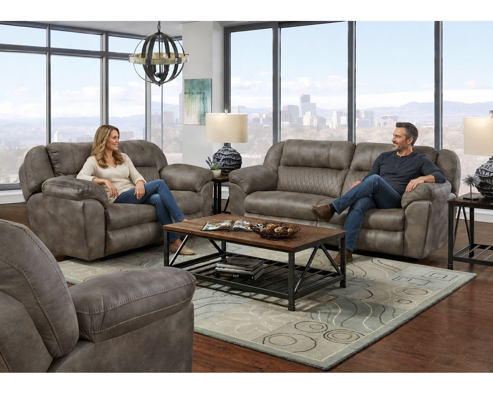 Flynn 90" Power Lay Flat Reclining Sofa with Power Headrests, Power Lumbar, Dual Heat & Massage - Flynn 90" Power Headrest – Power Lumbar – Power Reclining Sofa with Dual Heat and Massage