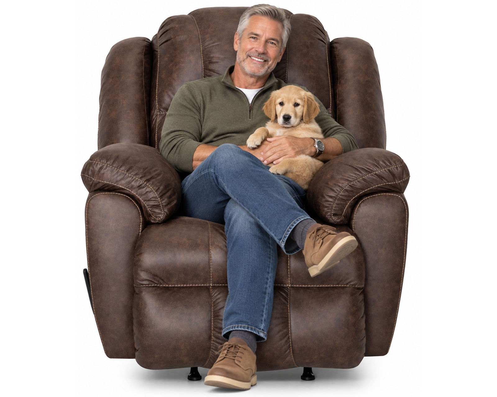 Castello 92" Reclining Sofa Walnut (A Best-Selling Favorite. Plush Comfort with a Distinctive Crowned Design) - Superior Motion. Franklin Comfort.
