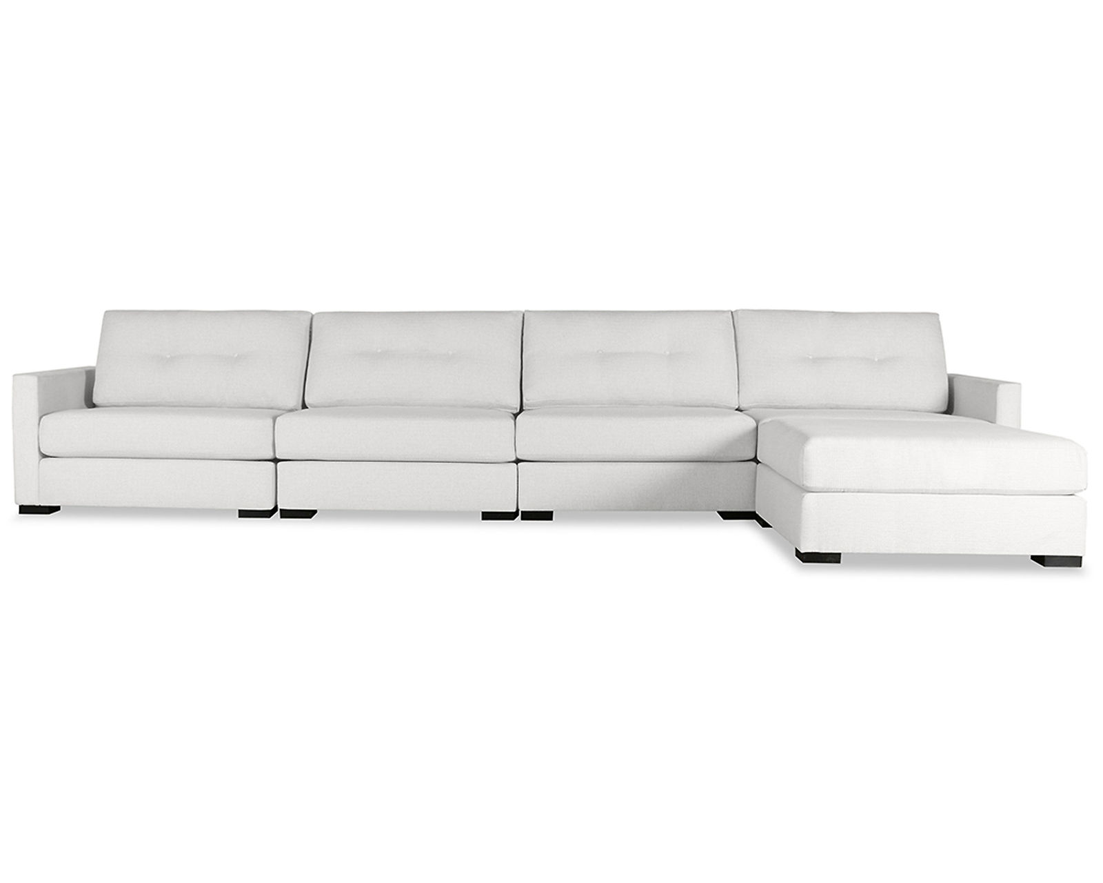 Chester Buttoned 5 Pieces Modular Sectional w/ Chaise Left or Right (3 Colors Available)