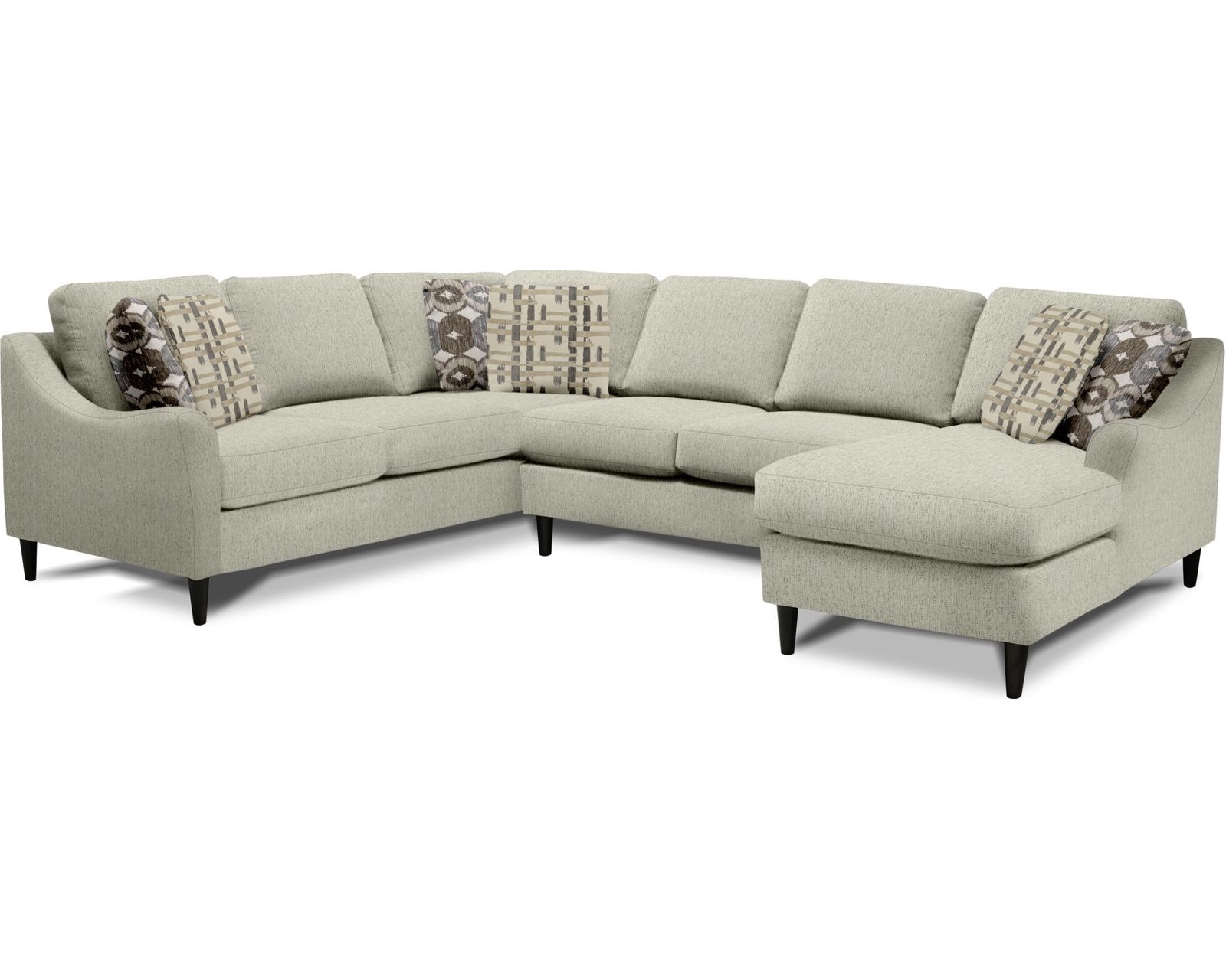 Kinley Stationary Sectional  (+101 Standard and Performance Fabrics) - Layout F: Three Piece Sectional 98" x 126"