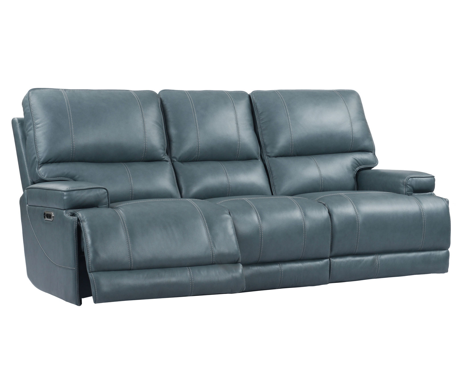 Whitman 89" FreeMotion Cordless Power Reclining Sofa (Battery Operated) Azure (In stock - Fast shipping) - 100% Genuine Top Grain Leather Everywhere Your Body Touches