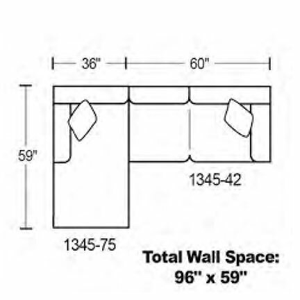 Layout A: Two Piece Sectional 59" x 96"