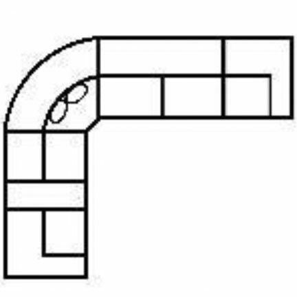 Layout L: Six Piece Reclining Sectional 120" x 143" (2 recliners)