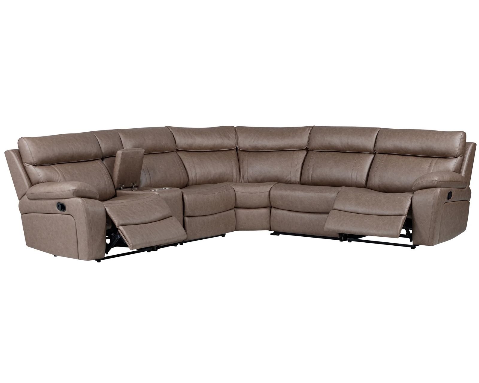 Theon Reclining Sectional (In stock - Fast shipping) - Layout B: Six Piece Reclining Sectional 134" x 121.5"