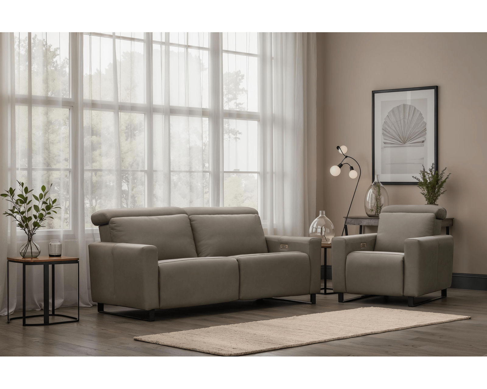 Florent Dual Power Reclining Sofa — Available in Standard & Wide Cushions, 140+ Leather Options, and 80", 84", or 112" Widths - Luxury Seating, Smart Investment