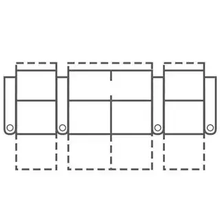 Layout H: Three Piece Home Theater Sectional Straight 155" Wide