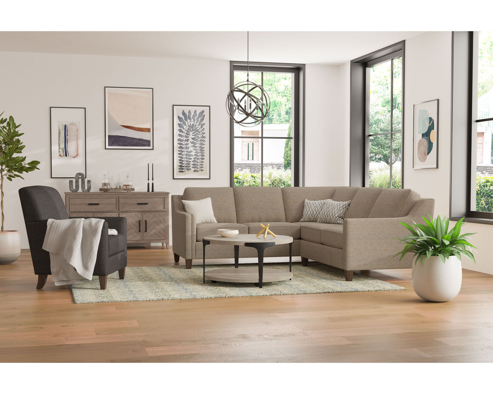 Finley 5010 Sectional (+100 fabrics) - Sectional Layout I: Commercial quality furniture grade plywood frames