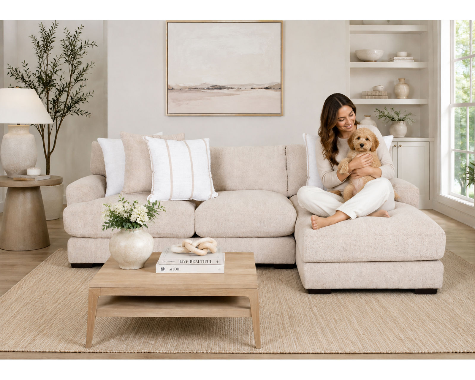Shay Casual Modern Modular Sectional (Relaxed Modern Style. Deep Comfort) - Configuration Available on the Left or Right Side