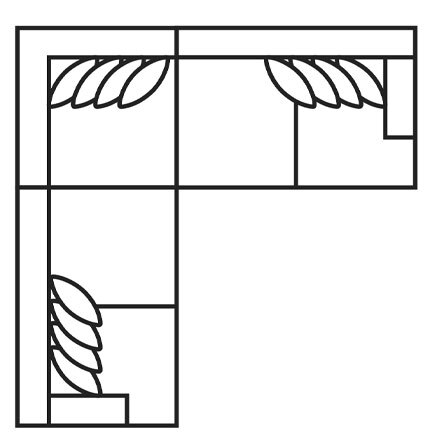 Layout C: Three Piece Sectional 110" x 110"