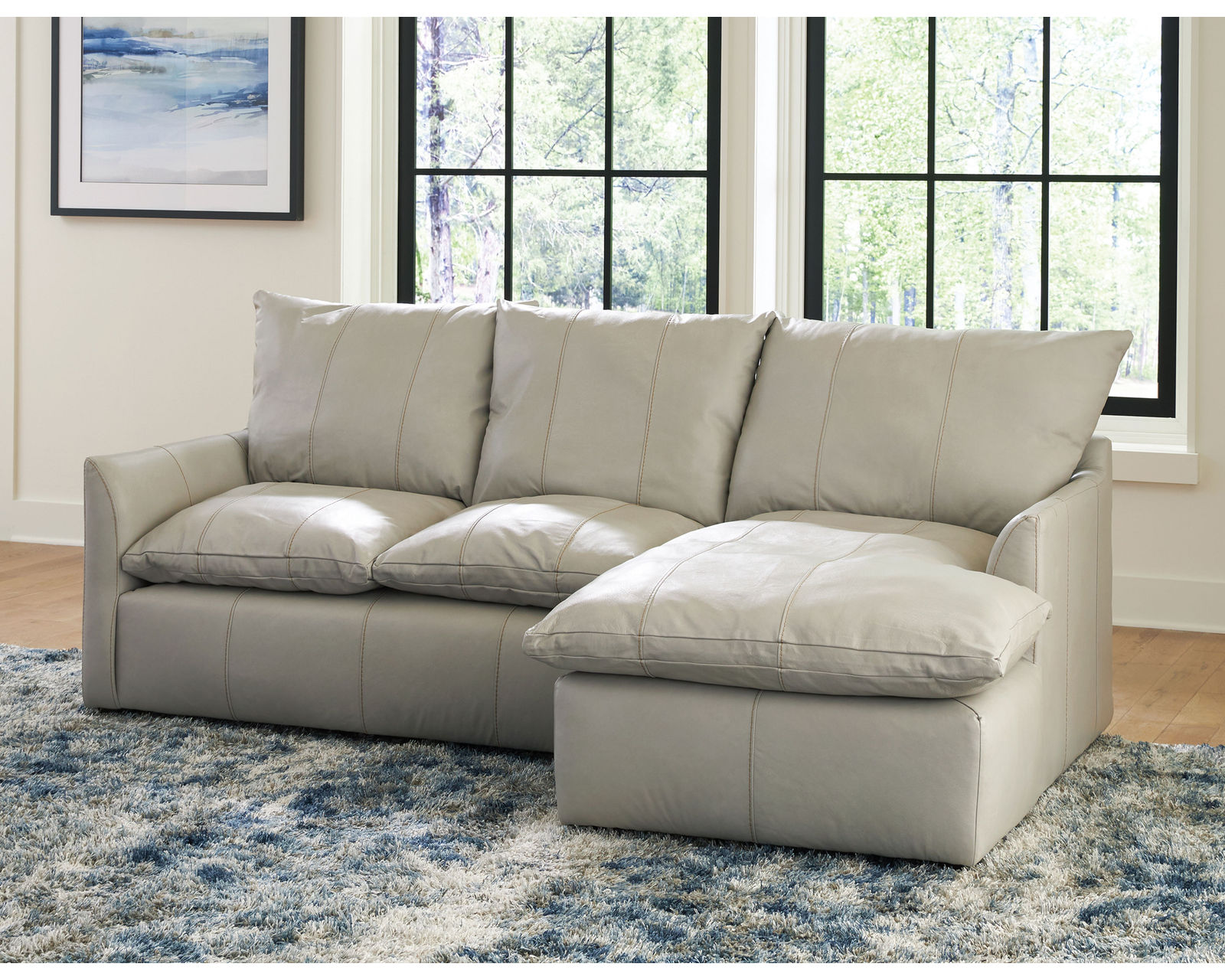 Ciampino Top Grain Modular Leather Sectional (exceptional comfort) - Ciampino LSF Loveseat and RSF Chaise