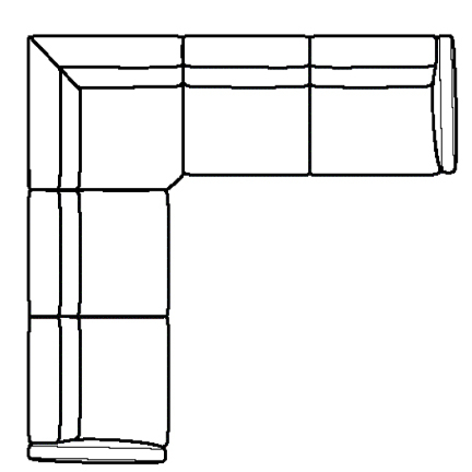 Layout D: Five Piece Sectional 115" x 115"