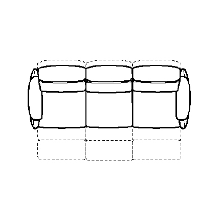 Layout C: Three Piece Sectional 110" wide (3 recliners)