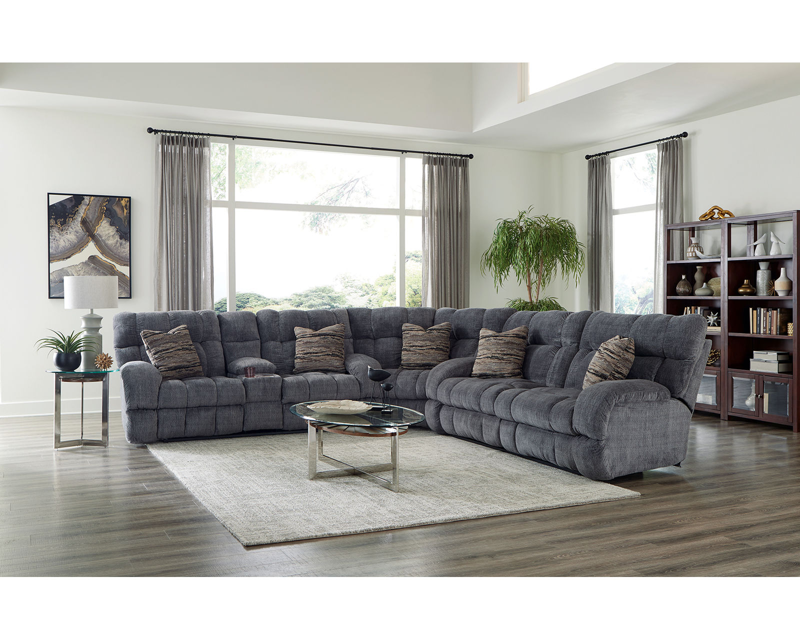 Ashland 3-Piece Wide Seat Lay Flat Reclining Sectional (two colors) - Comfort Built for the Whole Family.