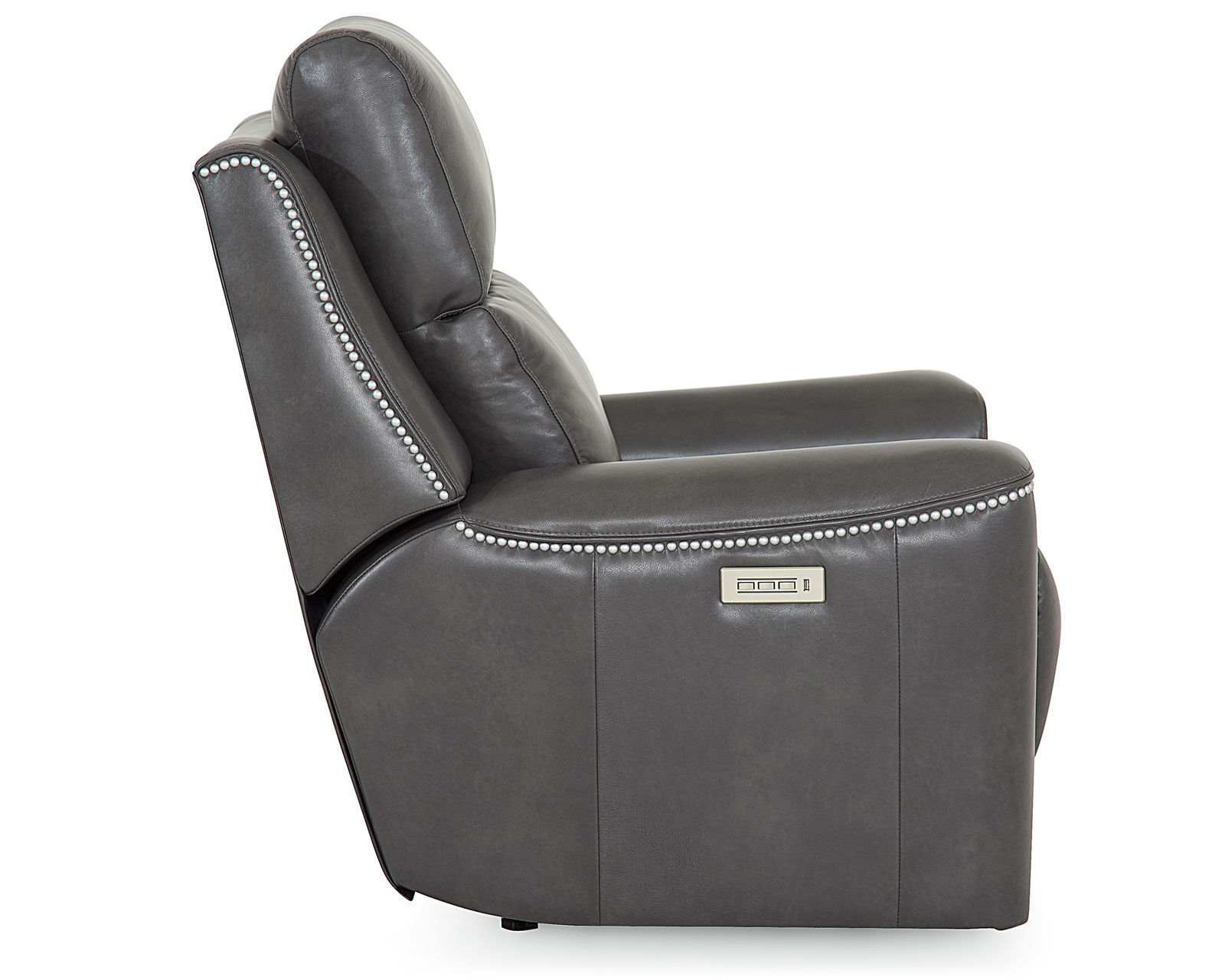 Hastings 41068 Power Headrest Power Recliner (Made to order fabrics and leathers) - Shown in Leather:  Bronco - Carbon