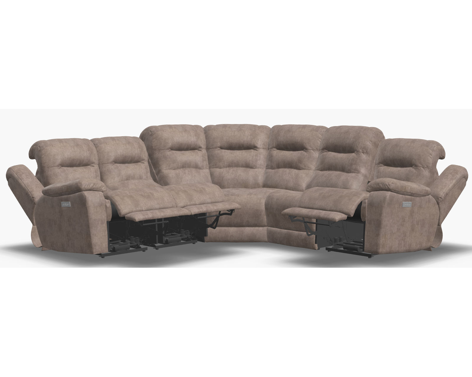 Leighton 41063 Power Headrest Power Reclining Sectional (+50 fabrics) - Layout C: Five Piece Sectional 110" x 110"